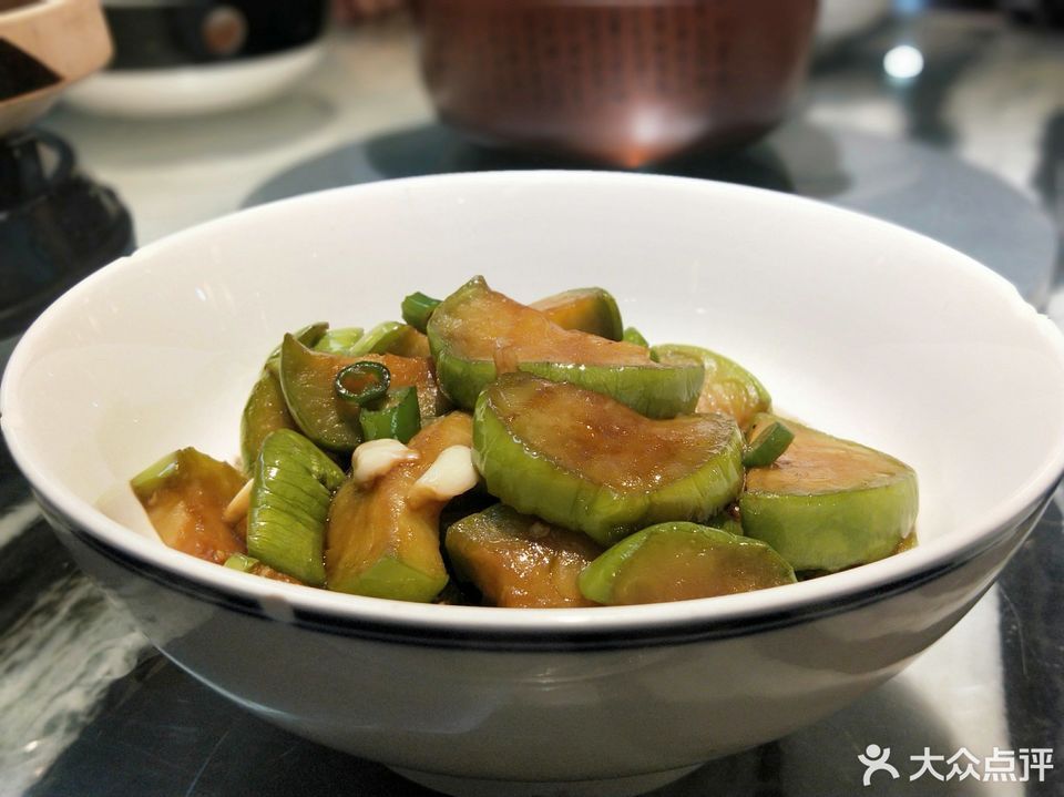 香煎青皮茄子图片