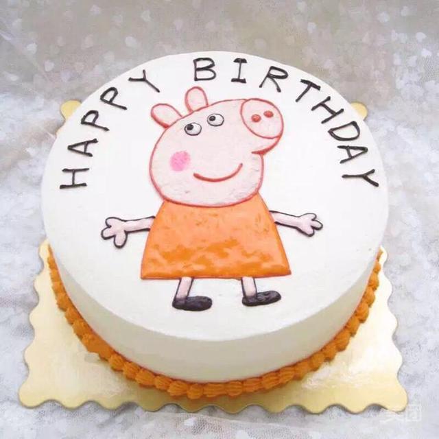 小猪佩奇手绘蛋糕图片