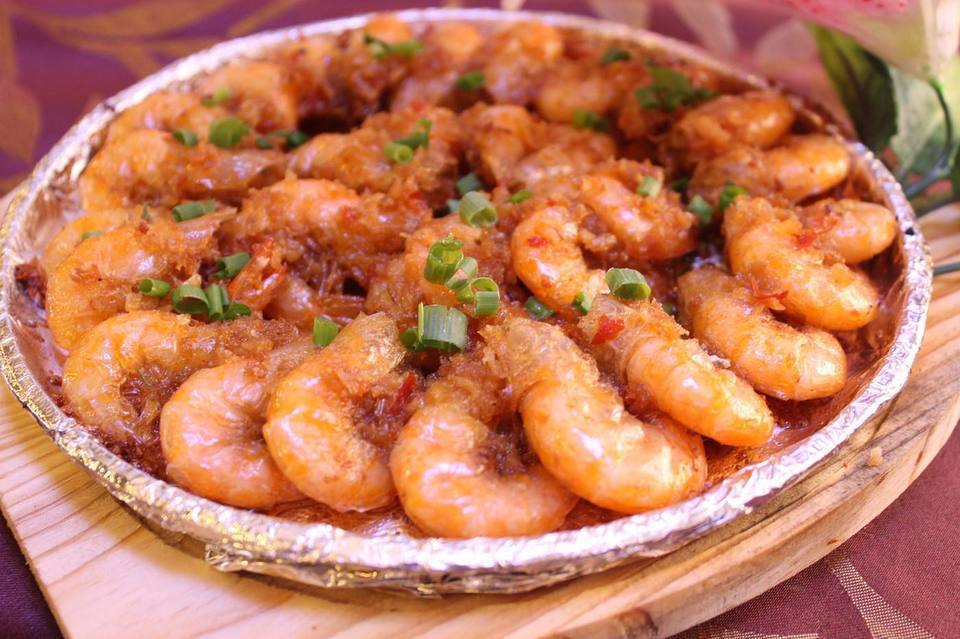 蒜蓉铁板虾图片