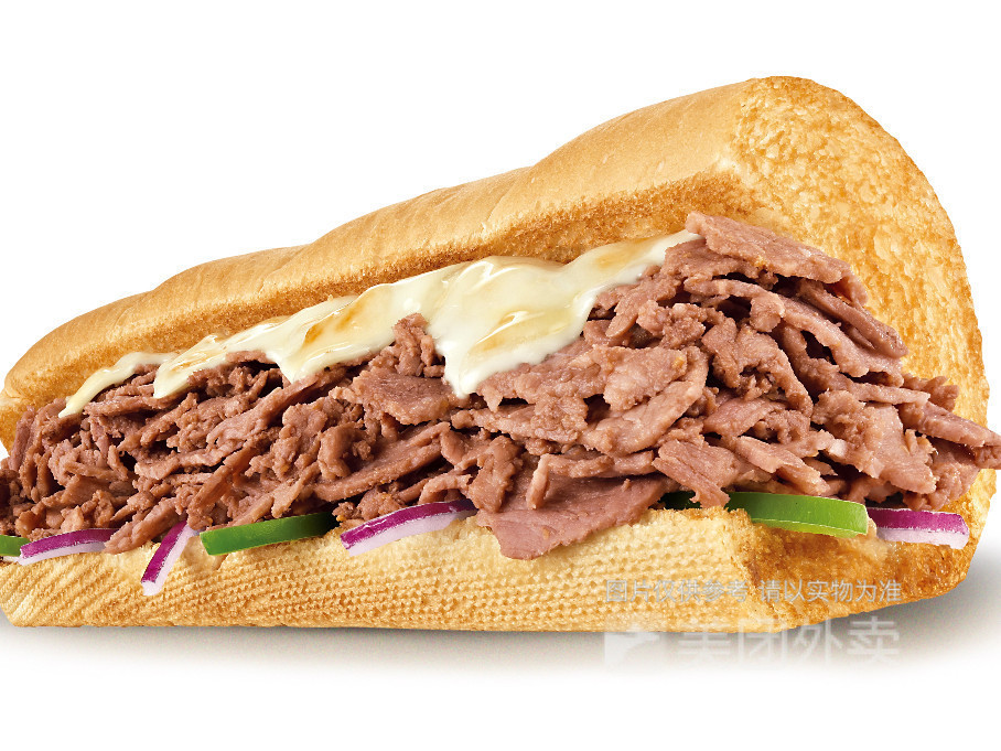 黑胡椒厚切牛排三明治图片