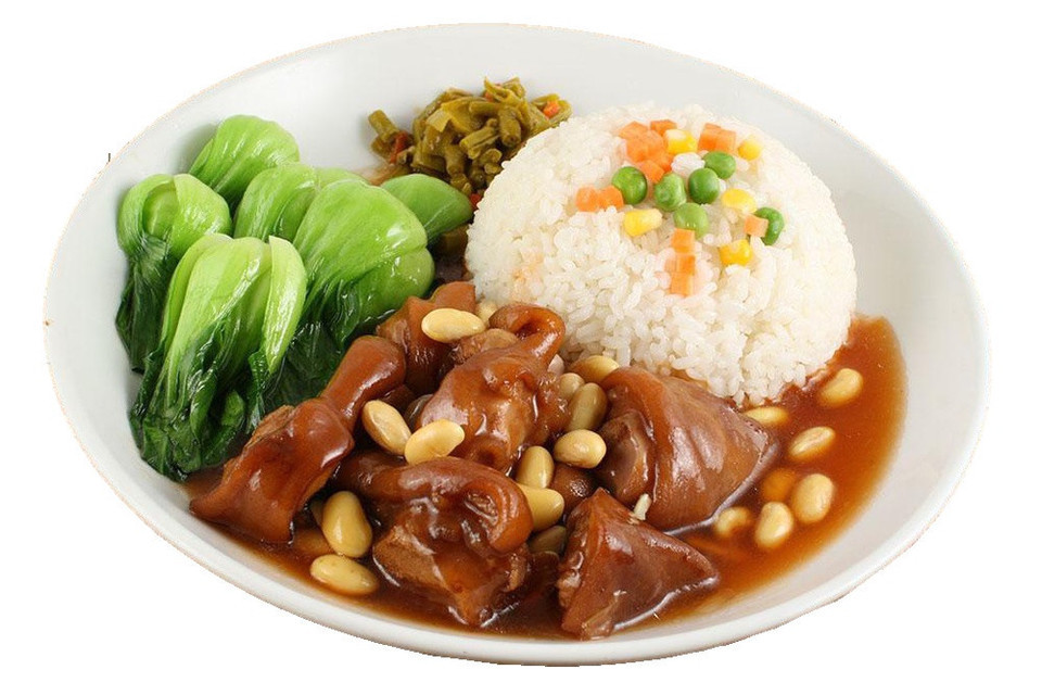 特色焖猪手饭图片