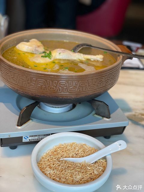 老鸡汤泡炒米(半份)图片