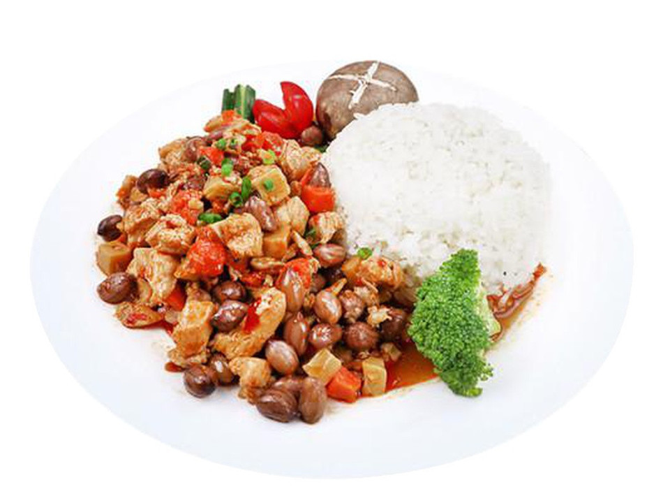毛豆鸡丁饭图片
