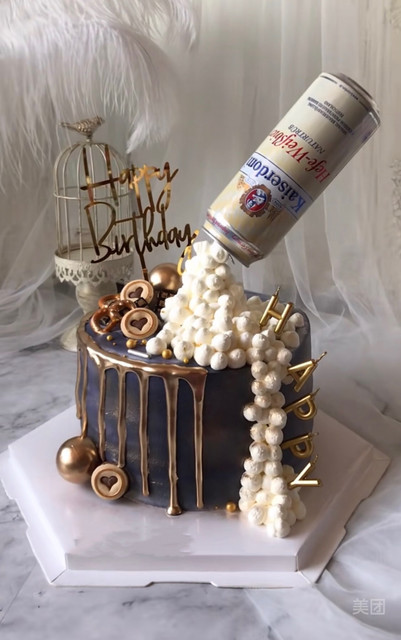 男生酒神款淡奶油蛋糕图片