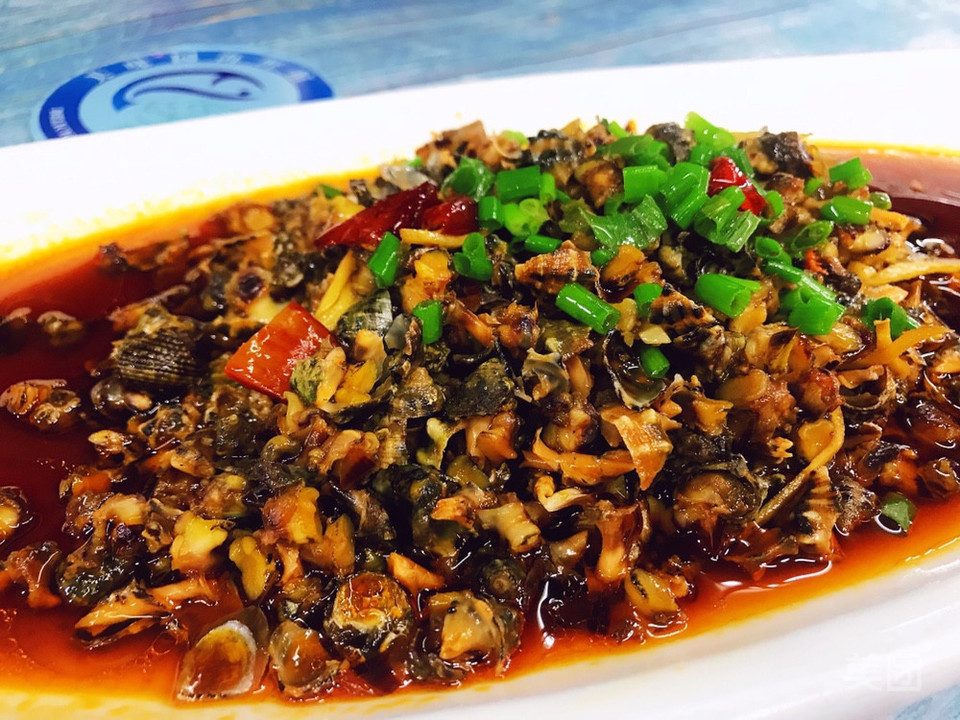 葱油蒸碎螺图片