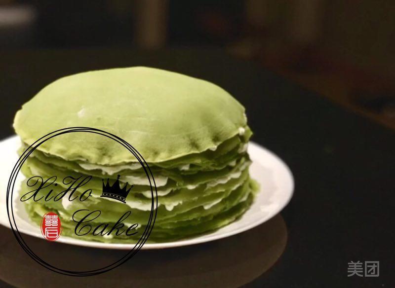 抹茶蜜豆千层图片