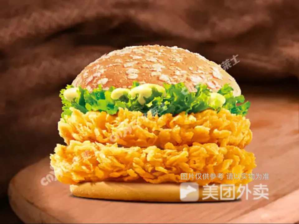 双层香辣鸡腿汉堡图片