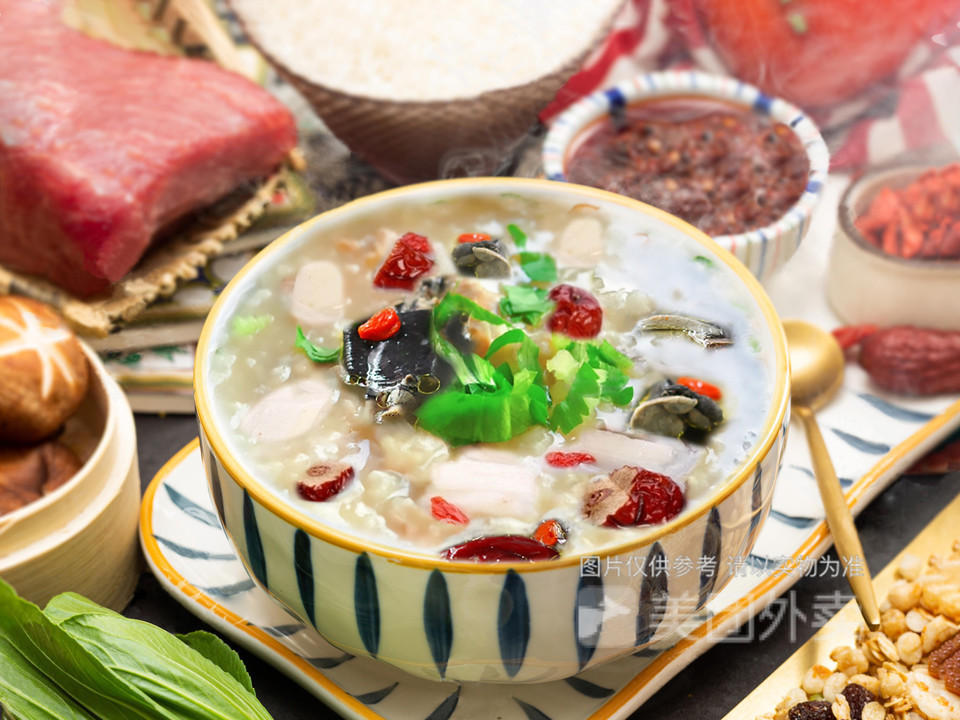 红枣山药乌鸡粥图片