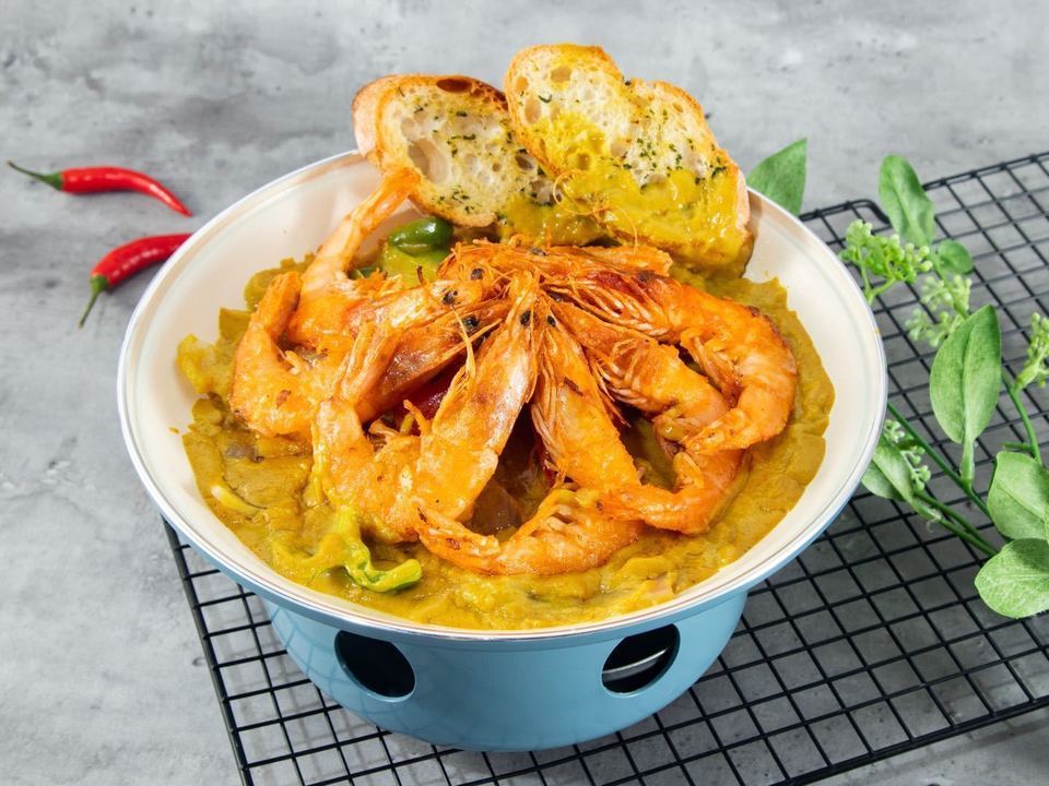 美味咖喱虾图片