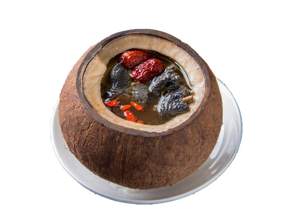 椰子炖乌鸡图片