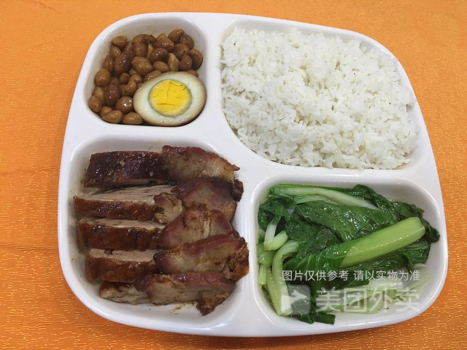 烧鸭拼叉烧饭图片