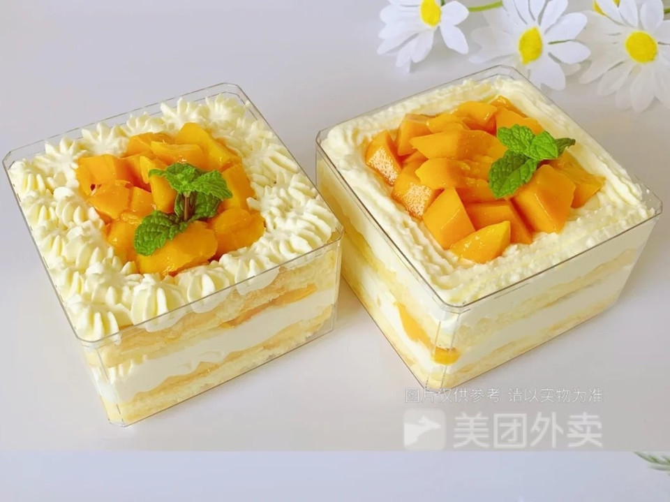 芒果盒子蛋糕图片