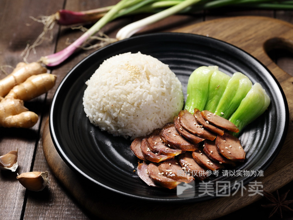 烧鸭拼猪耳饭图片