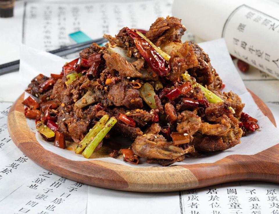 香辣椒盐鸭架图片