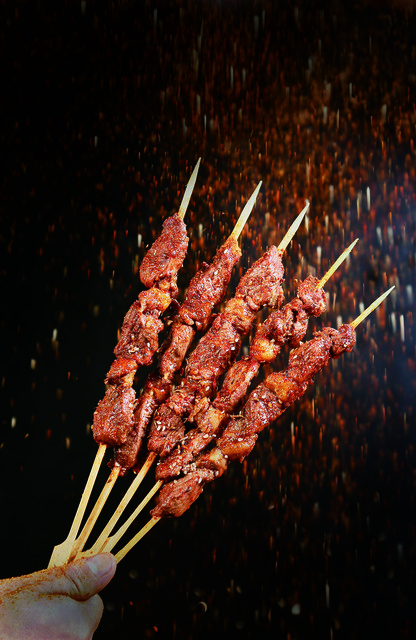 西旗羊肉串图片