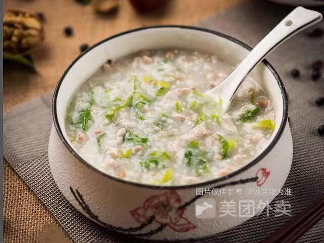 瘦肉青菜粥图片