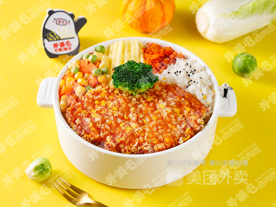 香酥脆皮小星星鸡排饭 千张肉