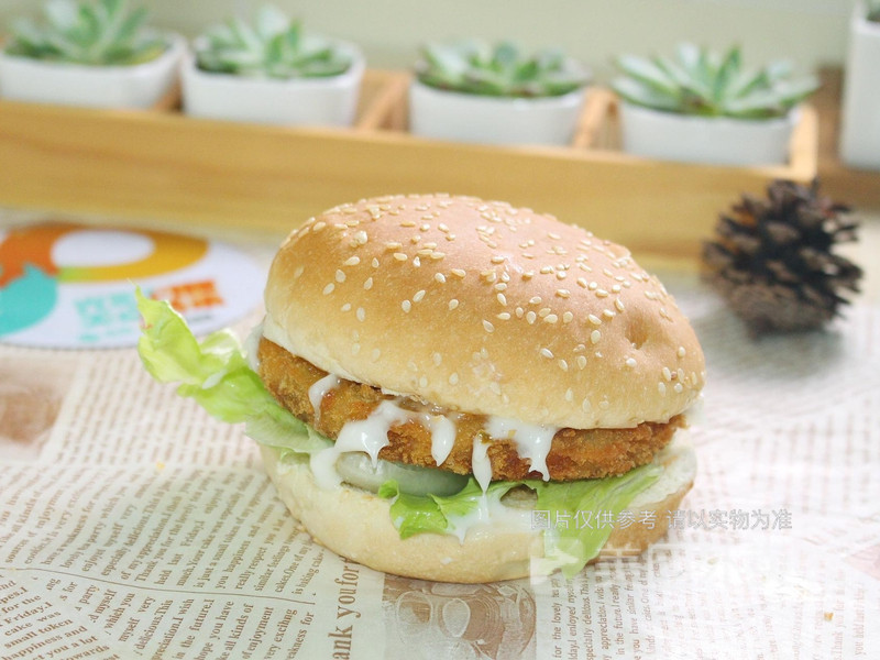 田园鸡腿堡图片