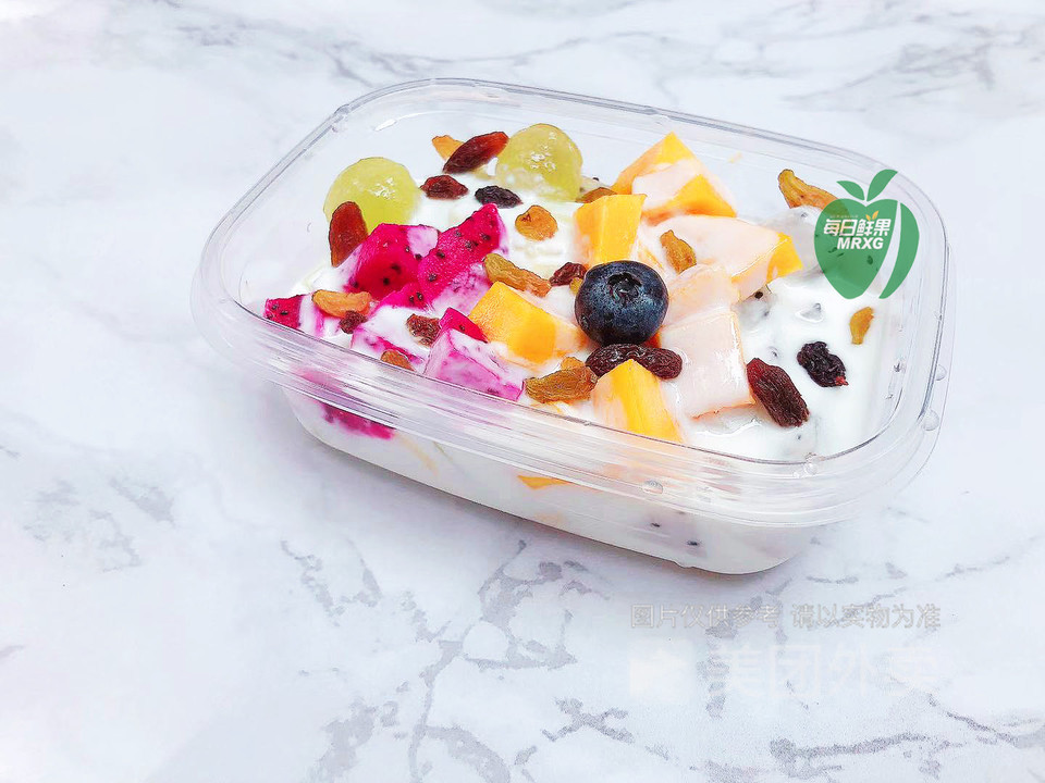 凤梨芒果火龙果杂果酸奶捞图片