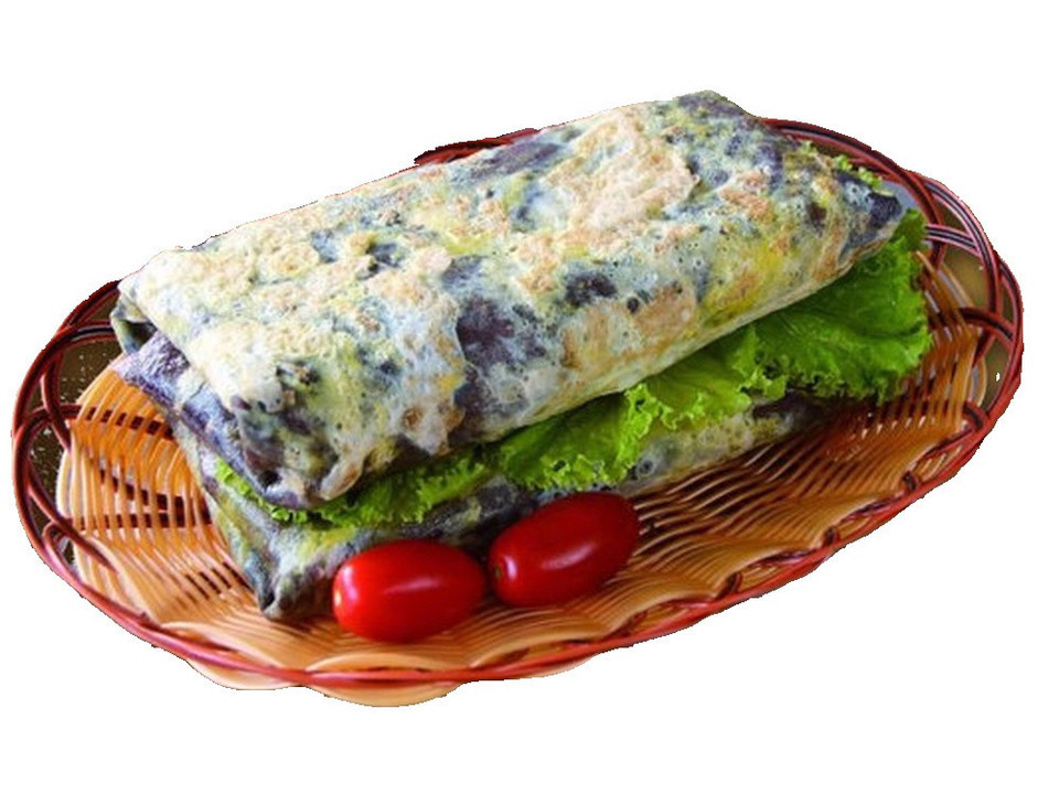 紫米煎饼果蓖双鸡蛋图片