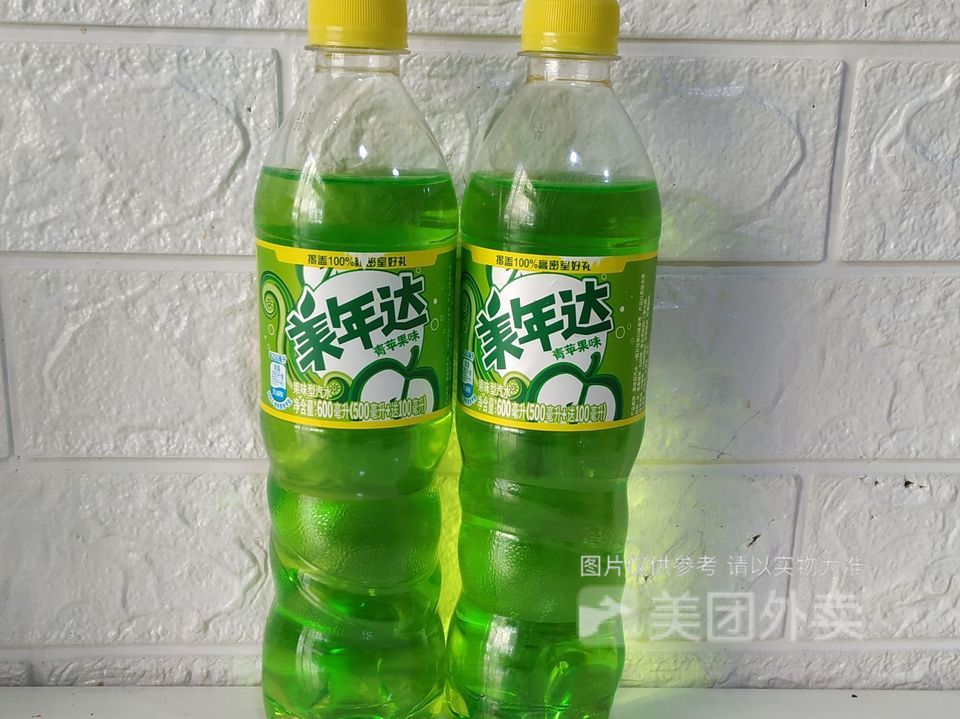 美年达青苹果味图片
