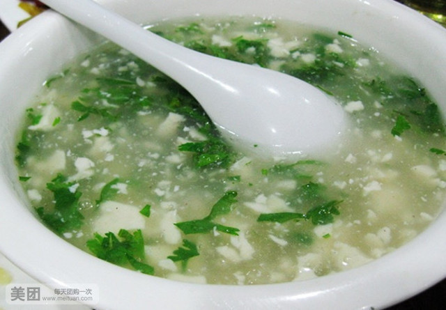 香菜豆腐羹图片