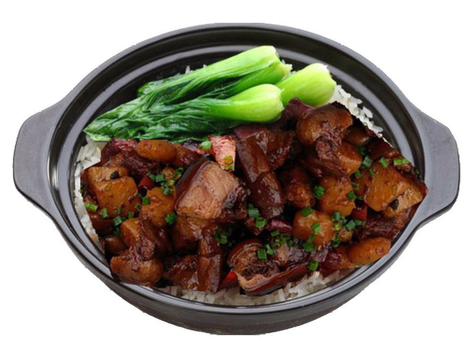 红烧鱼块煲仔饭图片