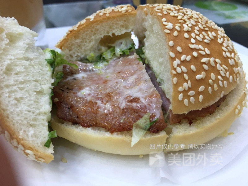 黑椒猪扒汉堡图片