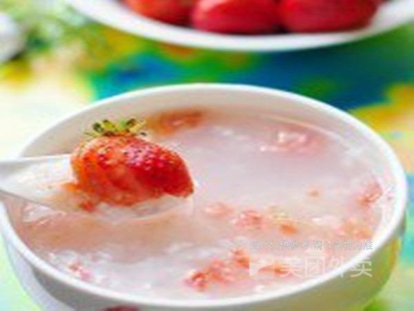 草莓雪梨冰粥图片