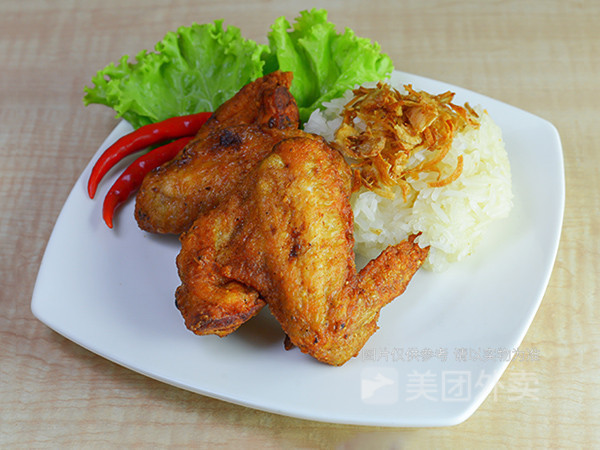 奥尔良鸡翅饭图片