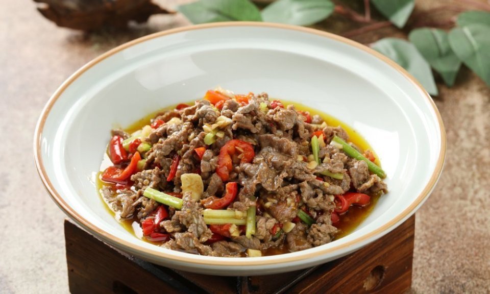 土菜油炒黄牛肉05图片