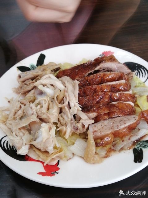 烧鸭拼手撕鸡饭图片