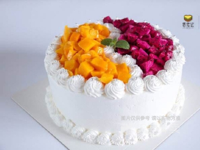 芒果火龙果蛋糕图片
