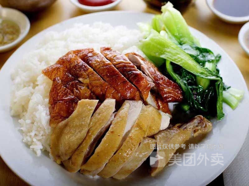 烧鸭拼白切鸡饭图片
