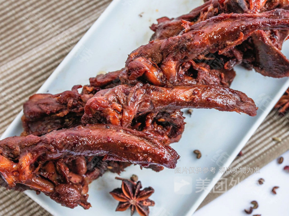 黑鸭甜辣鸭架图片