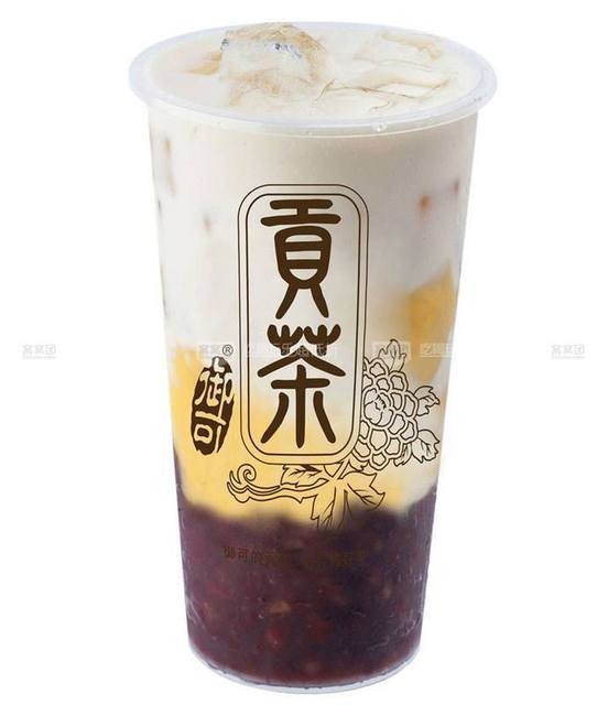 布丁红豆奶茶图片