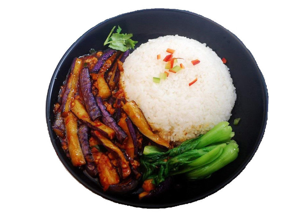 茄子牛肉盖浇饭图片