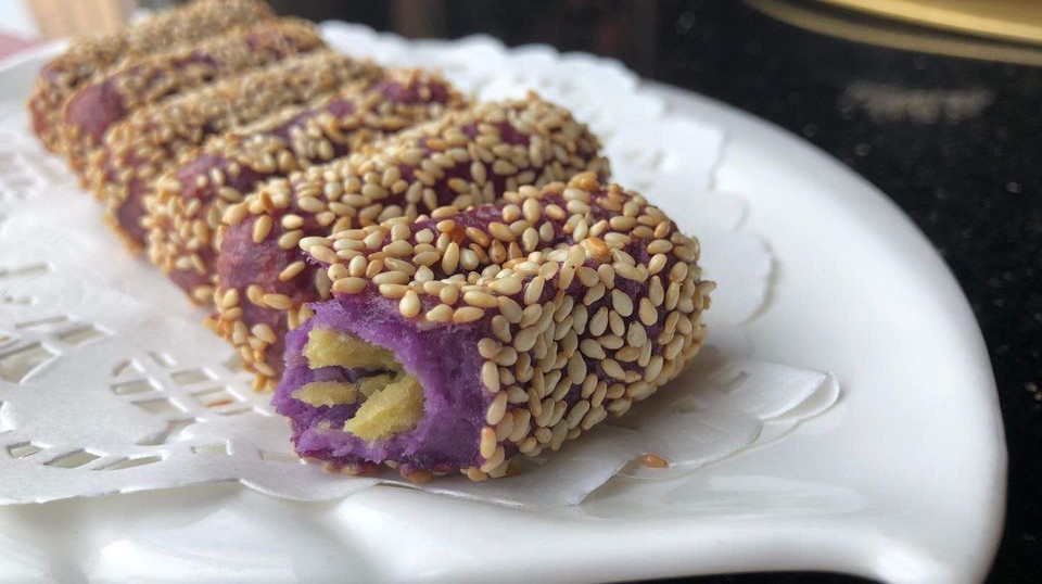 麻香紫薯酥图片
