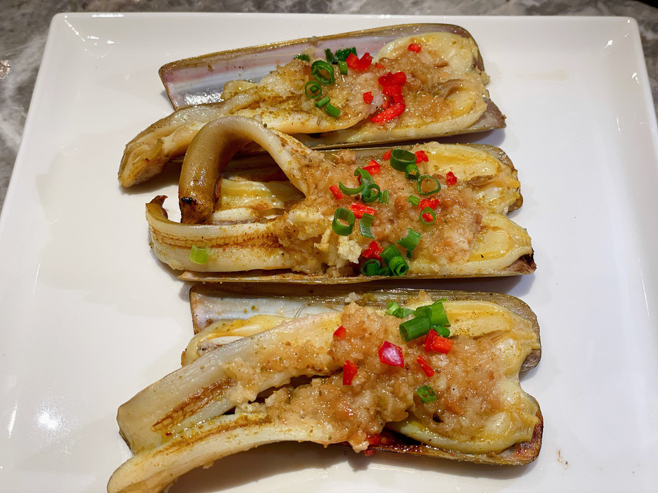 烤蒜蓉大竹蛏图片