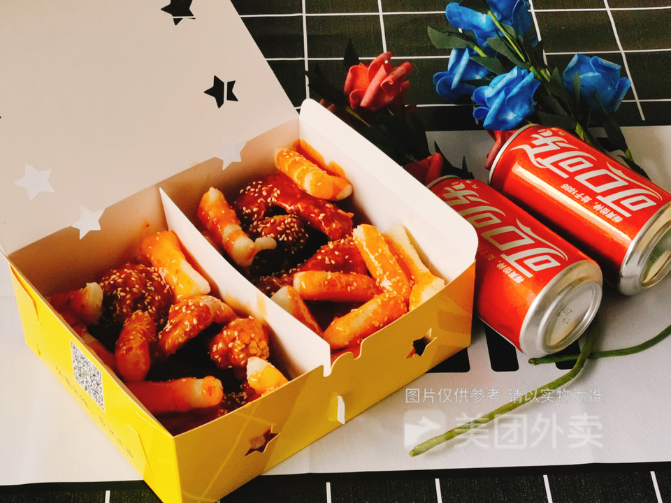 炸鸡年糕双人餐可乐图片