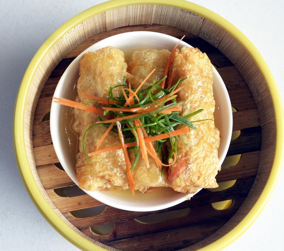 韭黄腐竹卷图片