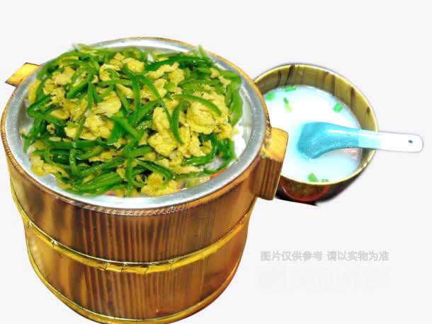 尖椒鸡蛋木桶饭图片