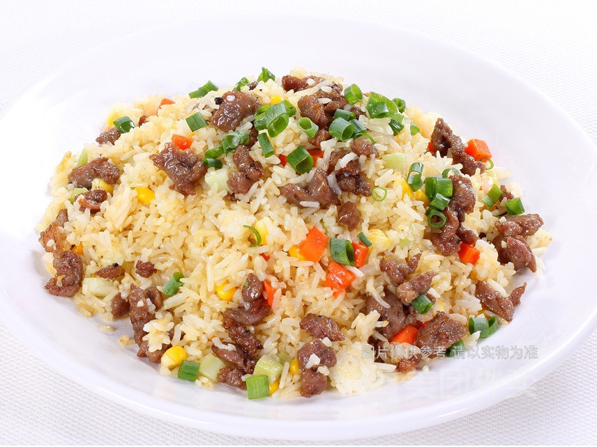 雪花牛肉粒炒饭图片