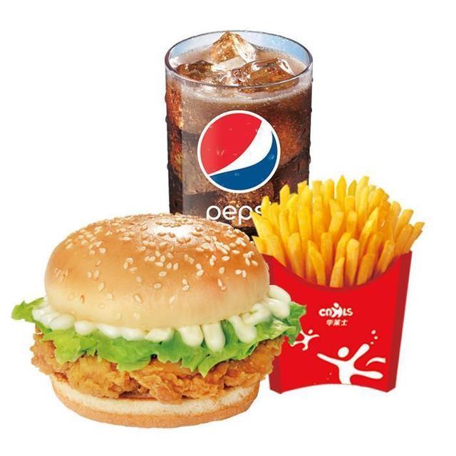 秘制鸡腿堡套餐图片