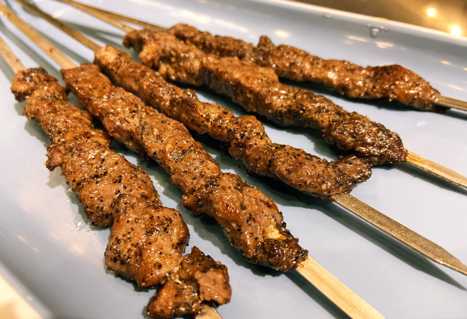 黑椒牛肉串图片