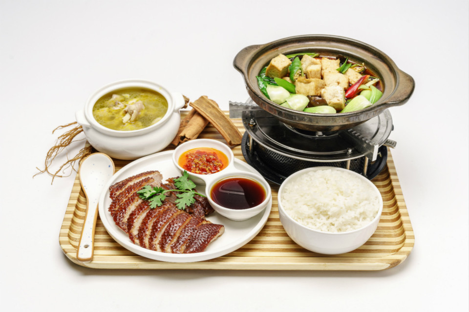 金奖鹅肉套餐饭图片