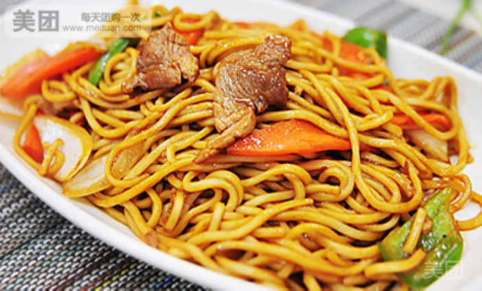 肉炒面图片