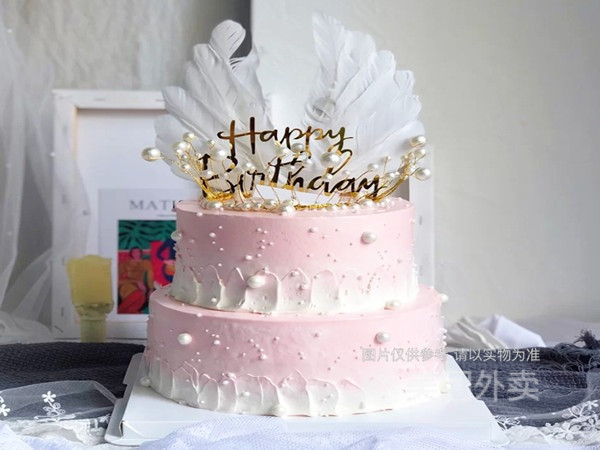 网红小仙女珍珠皇冠双层生日蛋糕图片
