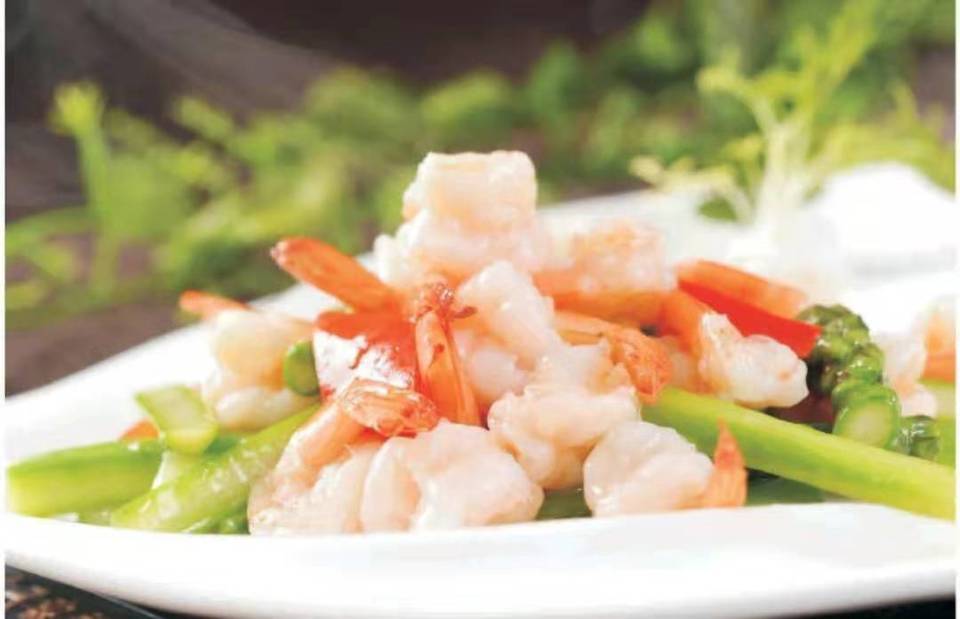 xo酱芦笋炒虾球图片