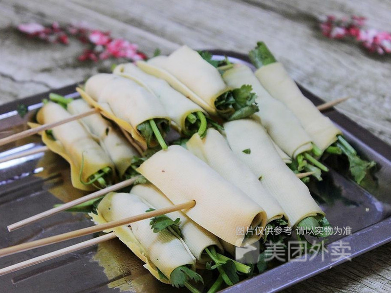 豆腐皮包香菜图片